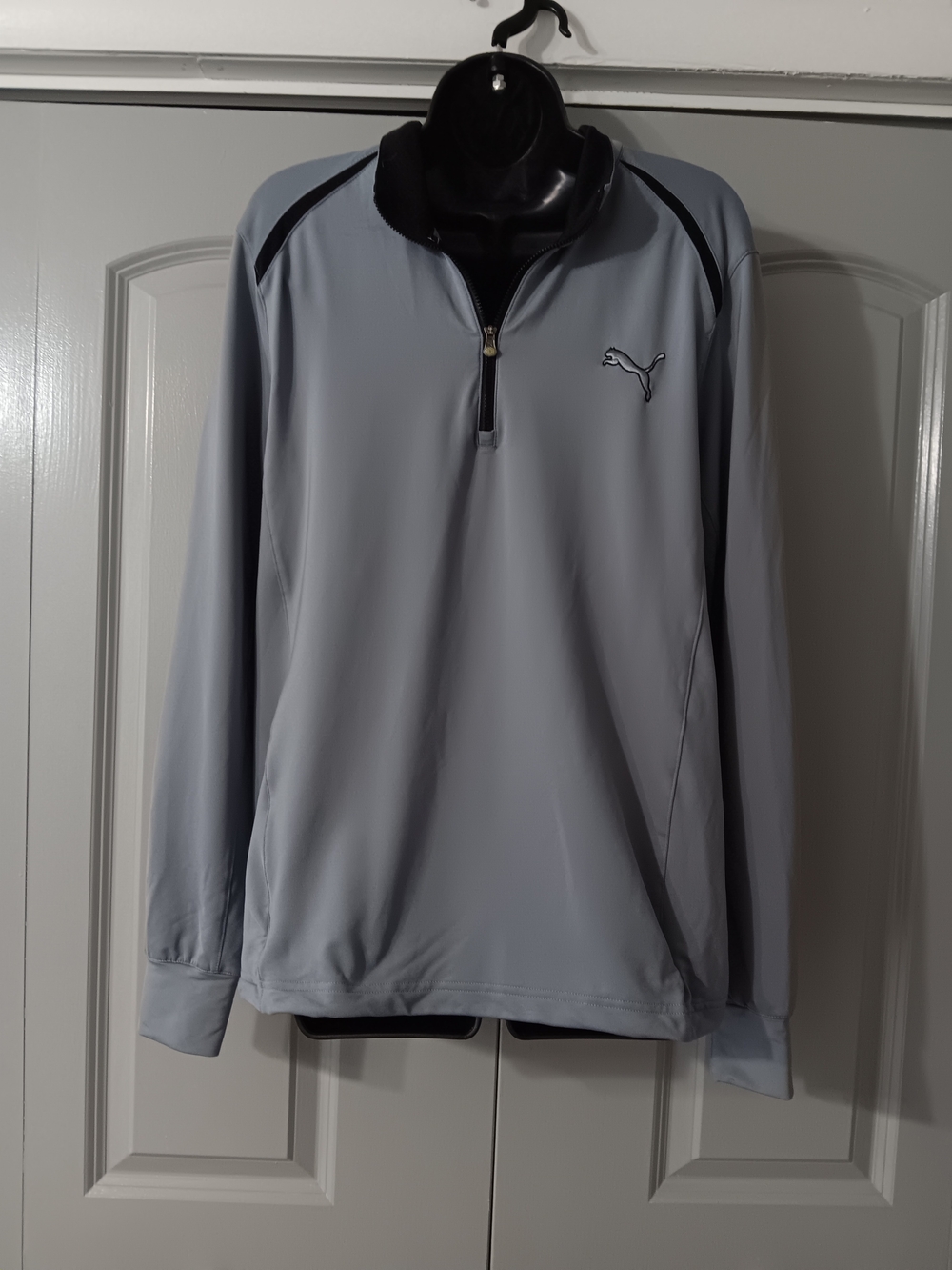 Puma Light Gray Quarter-Zip Performance Pullover